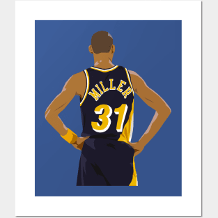 Reggie Miller Back-To Posters and Art